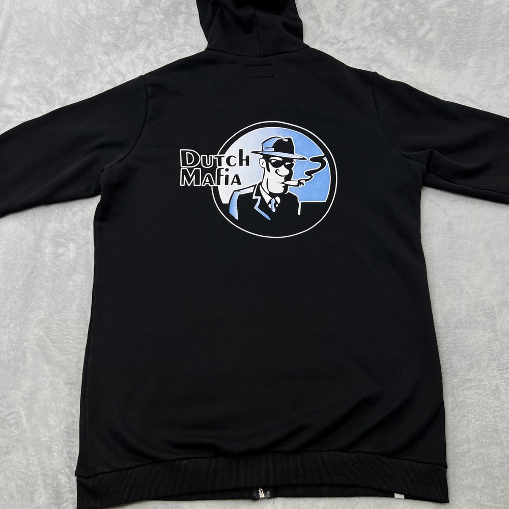 Dutch Bros Dutch Mafia Zip Hoodie Size 3XL Black Graphic Coffee Sweatshirt - Picture 6 of 9